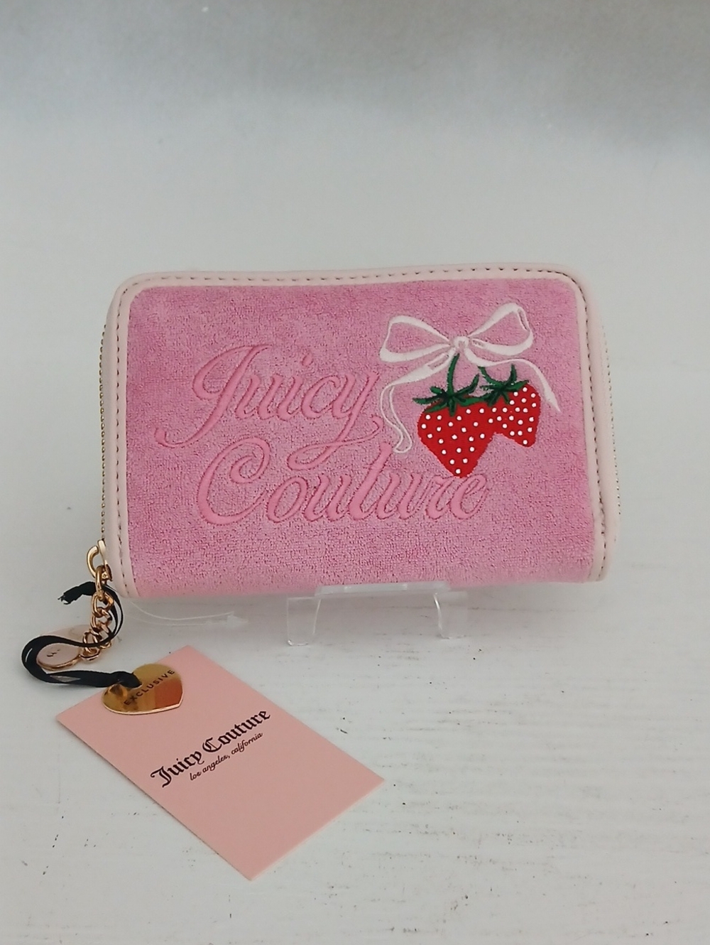 Juicy Couture Pink Strawberry Embroidered Wallet